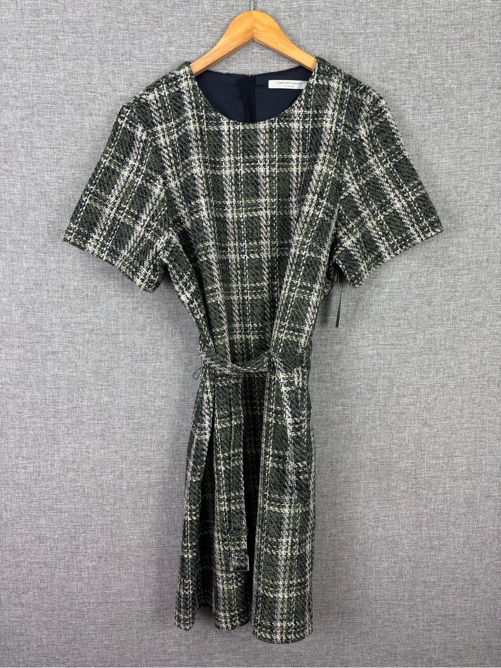 NWT Contemporaine by Simons Green Plaid Dress XXL